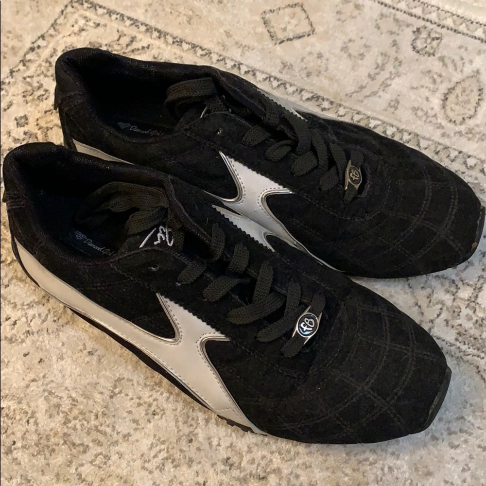 Diamond girl tennis shoes black and white